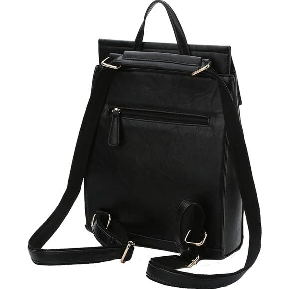 Virago Vegan Leather Backpack Black Shoulderbag Convertible 2 Way Backpack main image 4